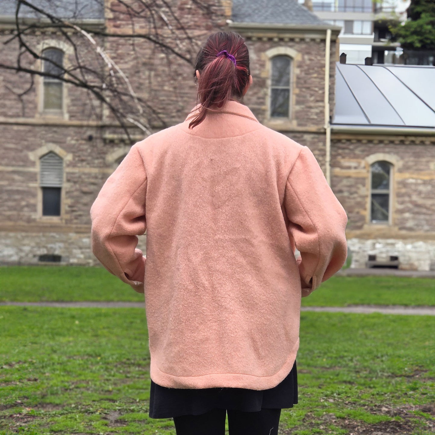 Upcycled Blanket Jacket - large - pink